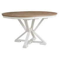 Ensemble de salle à manger rond extensible style ferme pour 4, ensemble table de cuisine avec 4 chaises rembourrées pour salle à manger