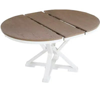 Ensemble de salle à manger rond extensible style ferme pour 4, ensemble table de cuisine avec 4 chaises rembourrées pour salle à manger