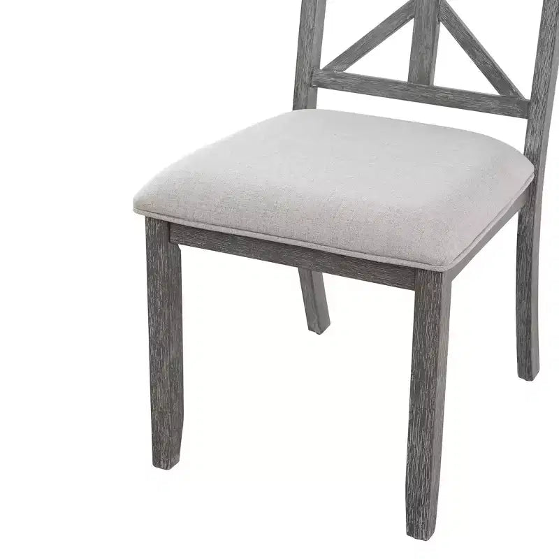 Ensemble de salle à manger rond extensible style ferme pour 4, ensemble table de cuisine avec 4 chaises rembourrées pour salle à manger