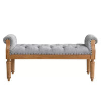 Banc de lit rembourré classique, ottoman capitonné, banc à chaussures de style Mid-Century pour entrée, tabouret de coiffeuse rembourré avec accoudoirs roulés - ModernLuxe