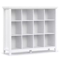 Rangement 12 cubes transitionnel Stratford en bois massif 48 pouces x 57 pouces en blanc