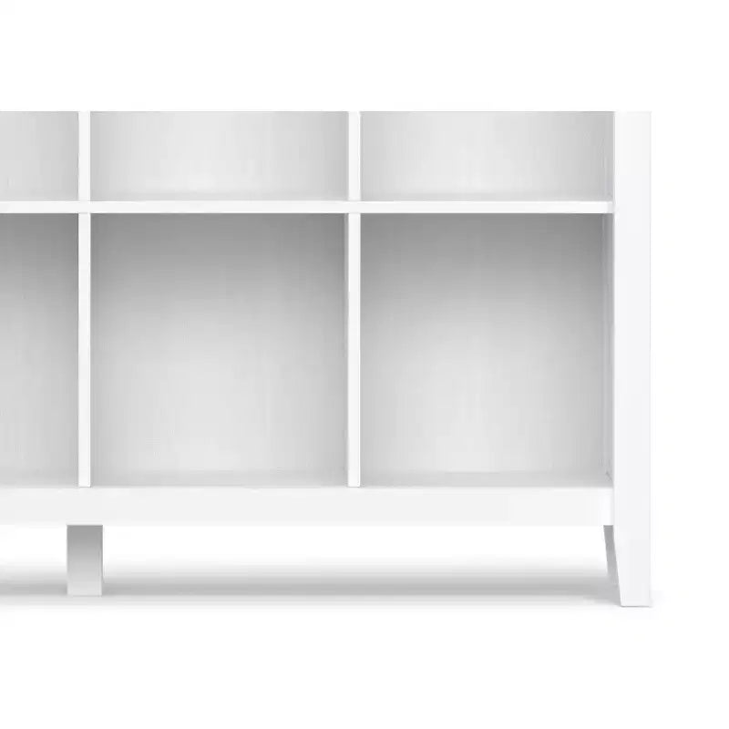 Rangement 12 cubes transitionnel Stratford en bois massif 48 pouces x 57 pouces en blanc