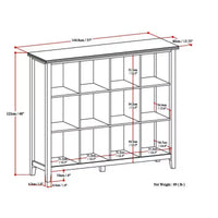 Rangement 12 cubes transitionnel Stratford en bois massif 48 pouces x 57 pouces en blanc