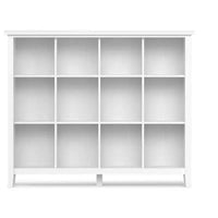 Rangement 12 cubes transitionnel Stratford en bois massif 48 pouces x 57 pouces en blanc