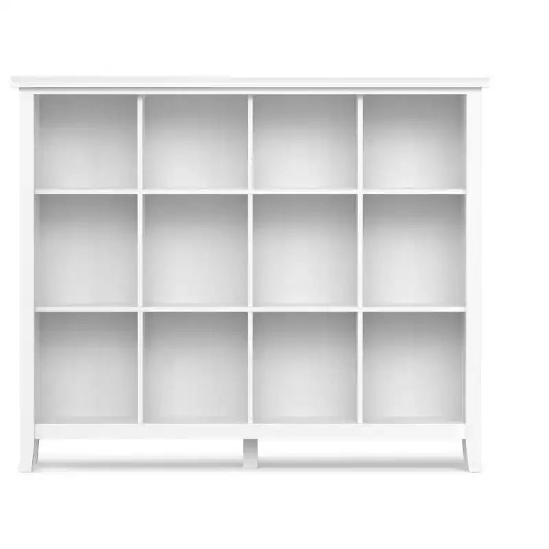 Rangement 12 cubes transitionnel Stratford en bois massif 48 pouces x 57 pouces en blanc