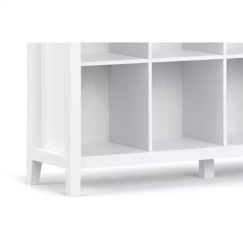 Rangement 12 cubes transitionnel Stratford en bois massif 48 pouces x 57 pouces en blanc