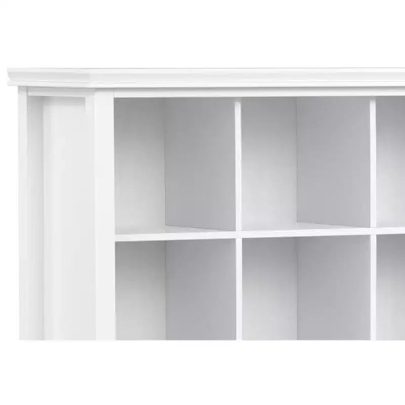 Rangement 12 cubes transitionnel Stratford en bois massif 48 pouces x 57 pouces en blanc