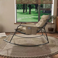 Rocking Chair avec Rangement, Coussins et AccoudoirsFauteuil Ergonomique Toutes Saisons, Confort Respirant pour Chambre, Salon, Patio, Jardin