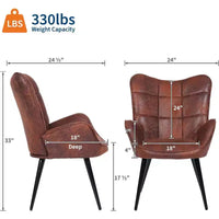 Chaise de salle à manger moderne Acekool, fauteuil d'appoint en similicuir du milieu du siècle avec pieds métalliques et soutien dorsal pour salle à manger, cuisine