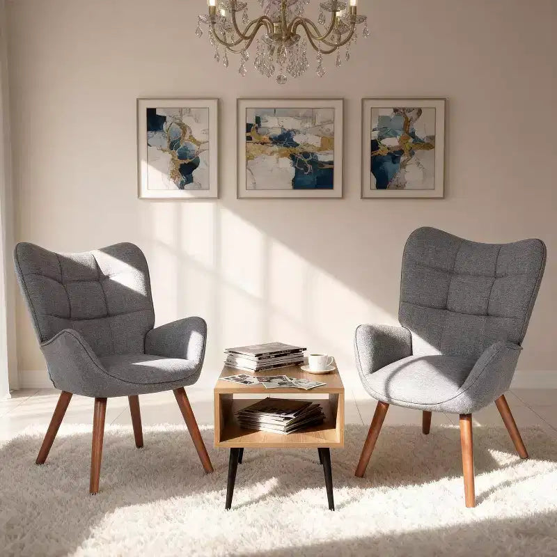 Chaise de salle à manger moderne Acekool, fauteuil d'appoint en similicuir du milieu du siècle avec pieds métalliques et soutien dorsal pour salle à manger, cuisine