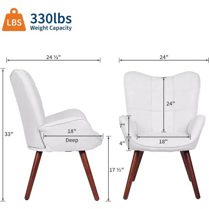 Chaise de salle à manger moderne Acekool, fauteuil d'appoint en similicuir du milieu du siècle avec pieds métalliques et soutien dorsal pour salle à manger, cuisine