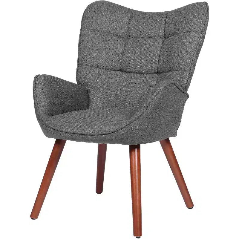 Chaise de salle à manger moderne Acekool, fauteuil d'appoint en similicuir du milieu du siècle avec pieds métalliques et soutien dorsal pour salle à manger, cuisine