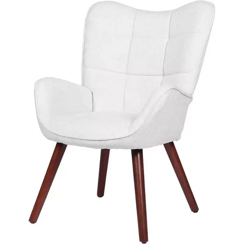 Chaise de salle à manger moderne Acekool, fauteuil d'appoint en similicuir du milieu du siècle avec pieds métalliques et soutien dorsal pour salle à manger, cuisine