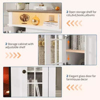 Meuble TV moderne 58 po pour téléviseur 70 po - Meuble à portes vitrées avec étagère réglable, compatible foyer électrique 23 po
