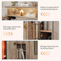 Meuble TV moderne 58 po pour téléviseur 70 po - Meuble à portes vitrées avec étagère réglable, compatible foyer électrique 23 po
