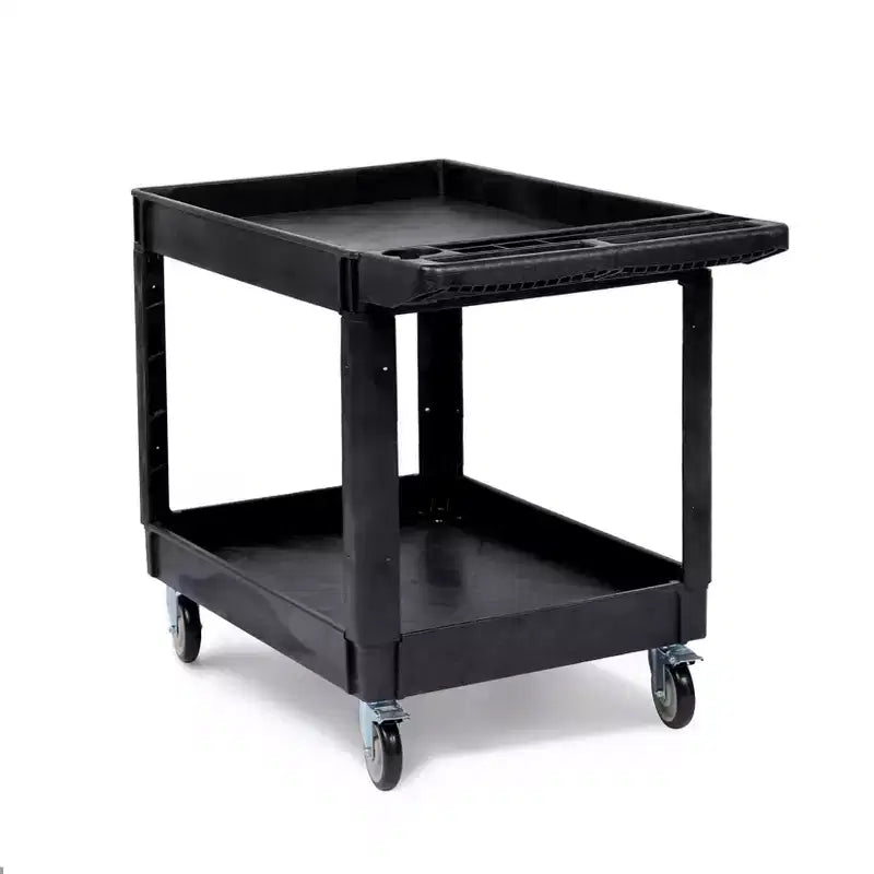 Chariot utilitaire COZONY 45x25 à 2 niveaux avec roues, capacité 550 LB, chariot roulant avec étagères à rebord