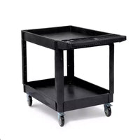 Chariot utilitaire COZONY 45x25 à 2 niveaux avec roues, capacité 550 LB, chariot roulant avec étagères à rebord