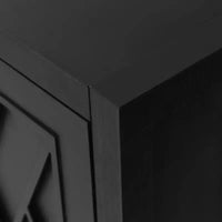 Buffet bahut de ferme moderne de 60 po, armoire de rangement d'appoint à 4 portes à motif géométrique avec étagères réglables - Panipeachy