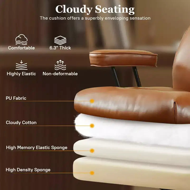 Chaise de bureau exécutive à haut dossier HOMLUX avec fonction inclinable, chaise de bureau ergonomique avec soutien lombaire et cervical confortable