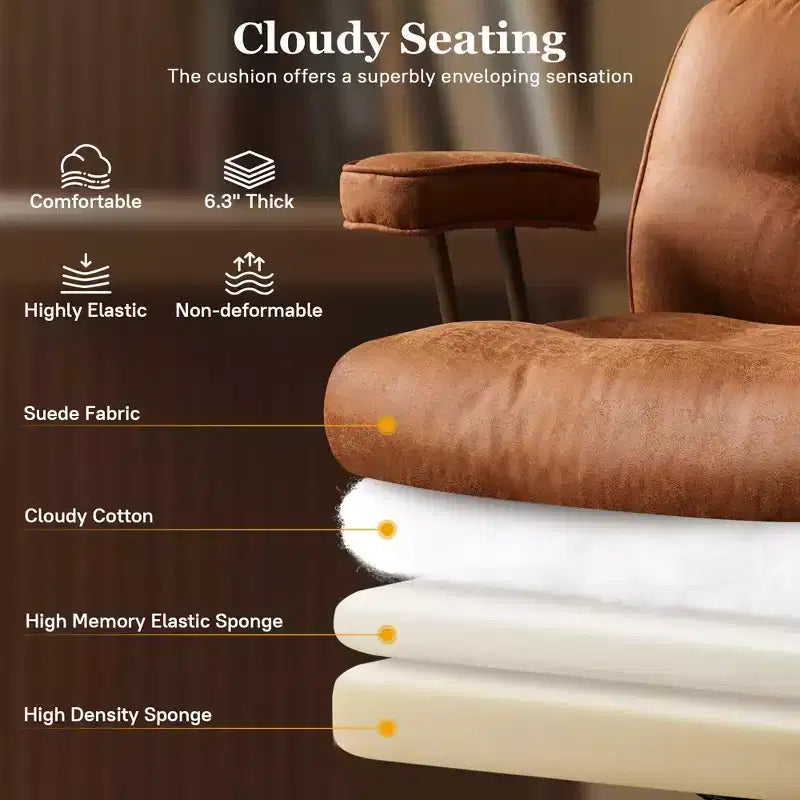 Chaise de bureau exécutive à haut dossier HOMLUX avec fonction inclinable, chaise de bureau ergonomique avec soutien lombaire et cervical confortable
