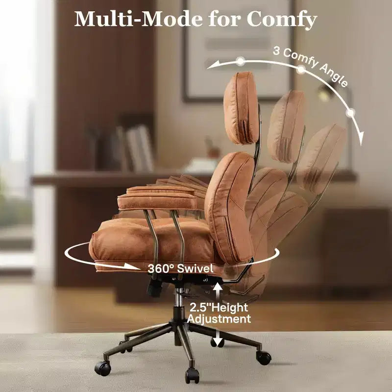 Chaise de bureau exécutive à haut dossier HOMLUX avec fonction inclinable, chaise de bureau ergonomique avec soutien lombaire et cervical confortable