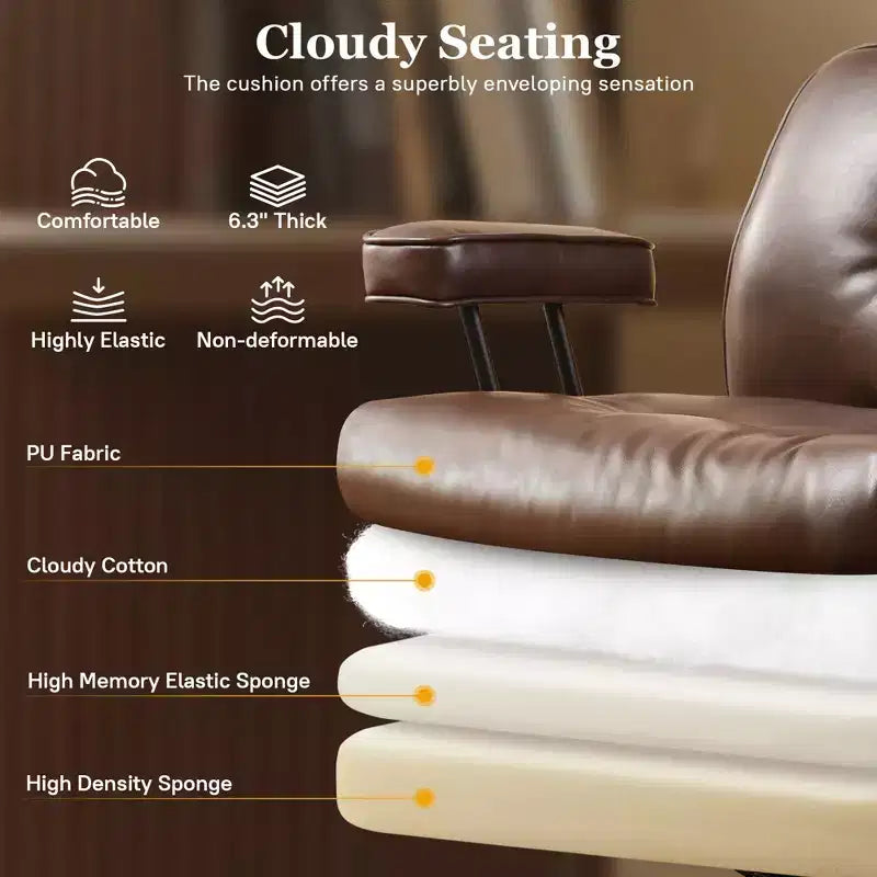 Chaise de bureau exécutive à haut dossier HOMLUX avec fonction inclinable, chaise de bureau ergonomique avec soutien lombaire et cervical confortable