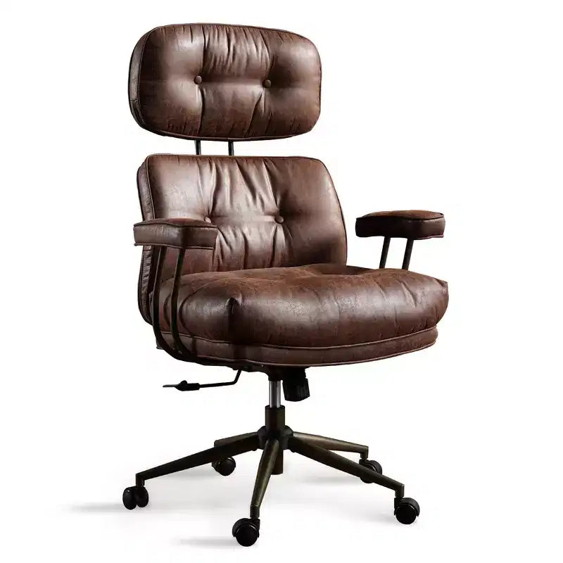 Chaise de bureau exécutive à haut dossier HOMLUX avec fonction inclinable, chaise de bureau ergonomique avec soutien lombaire et cervical confortable