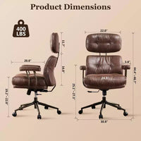 Fauteuil de bureau de direction inclinable et ergonomique HOMLUX avec support lombaire et cervical confortable