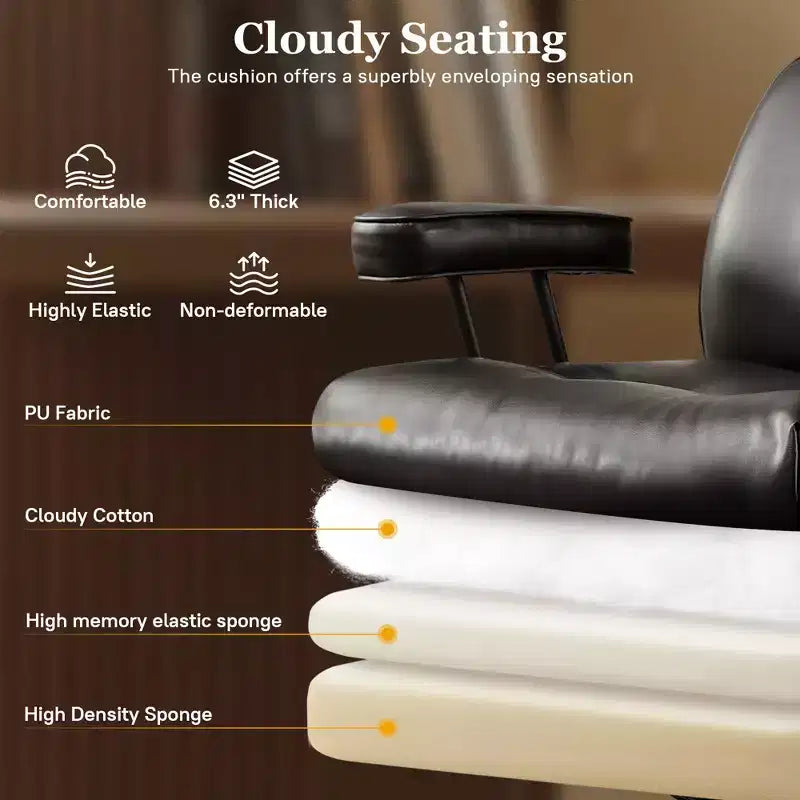 Chaise de bureau exécutive à haut dossier HOMLUX avec fonction inclinable, chaise de bureau ergonomique avec soutien lombaire et cervical confortable