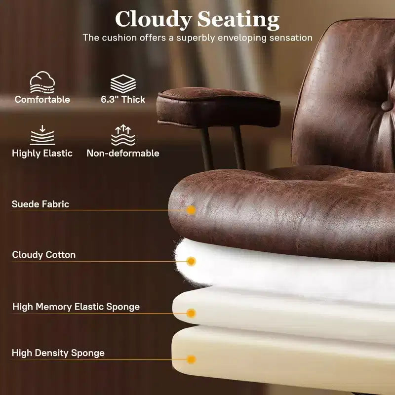 Chaise de bureau exécutive à haut dossier HOMLUX avec fonction inclinable, chaise de bureau ergonomique avec soutien lombaire et cervical confortable