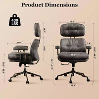 Fauteuil de bureau de direction inclinable et ergonomique HOMLUX avec support lombaire et cervical confortable