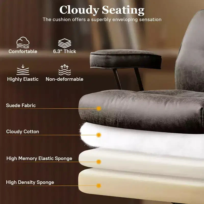 Chaise de bureau exécutive à haut dossier HOMLUX avec fonction inclinable, chaise de bureau ergonomique avec soutien lombaire et cervical confortable