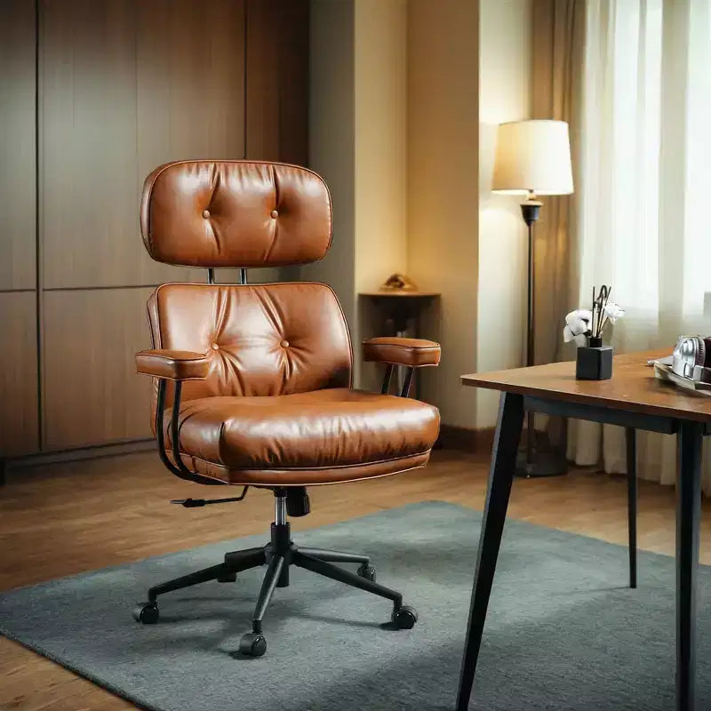 Chaise de bureau exécutive à haut dossier HOMLUX avec fonction inclinable, chaise de bureau ergonomique avec soutien lombaire et cervical confortable