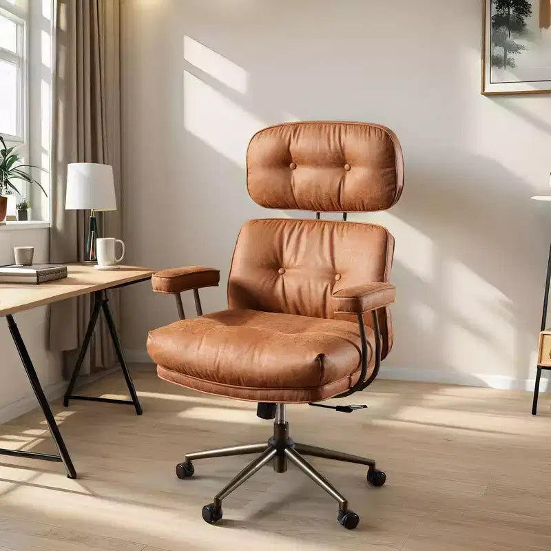 Chaise de bureau exécutive à haut dossier HOMLUX avec fonction inclinable, chaise de bureau ergonomique avec soutien lombaire et cervical confortable