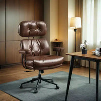 Fauteuil de bureau de direction inclinable et ergonomique HOMLUX avec support lombaire et cervical confortable