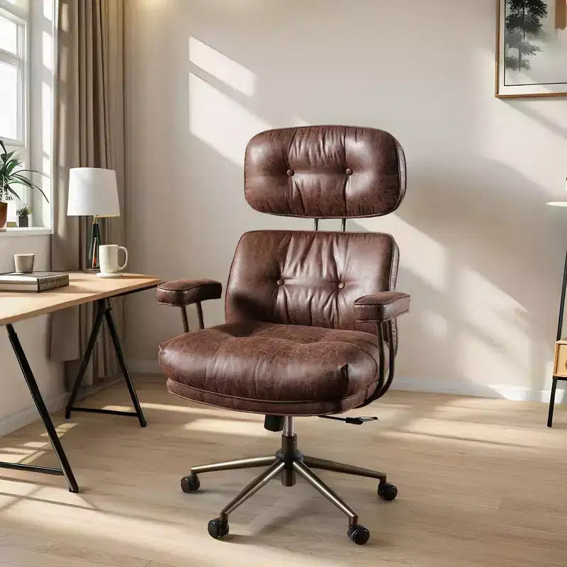 Chaise de bureau exécutive à haut dossier HOMLUX avec fonction inclinable, chaise de bureau ergonomique avec soutien lombaire et cervical confortable