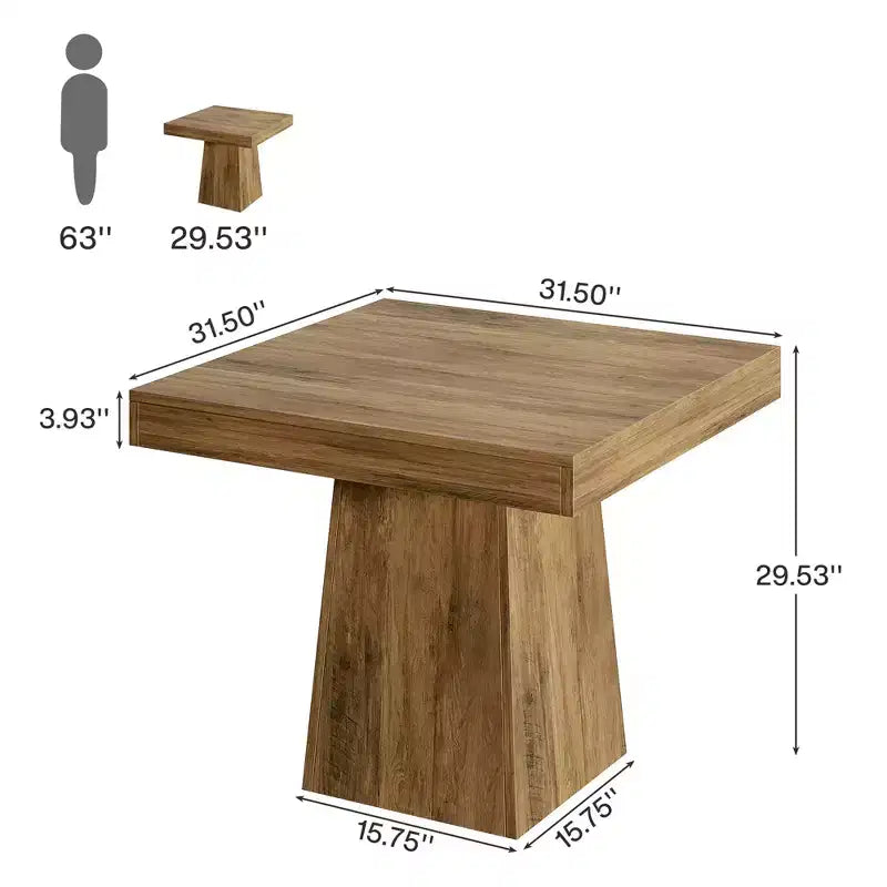 Table à manger carrée style ferme MAYEERTY 31.5, petite table de cuisine