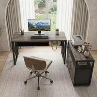 MAYEERTY 55 Bureau informatique, Table de bureau avec étagère de rangement inférieure