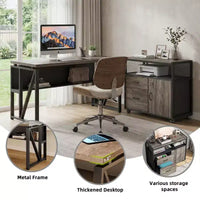 MAYEERTY 55 Bureau informatique, Table de bureau avec étagère de rangement inférieure