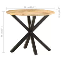 vidaXL Table d'appoint Ronde Table de Salon Table Basse en Bois Massif