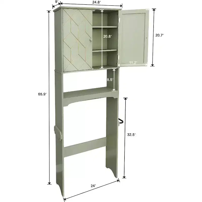 Meuble de rangement au-dessus des toilettes peu encombrant pour salle de bain