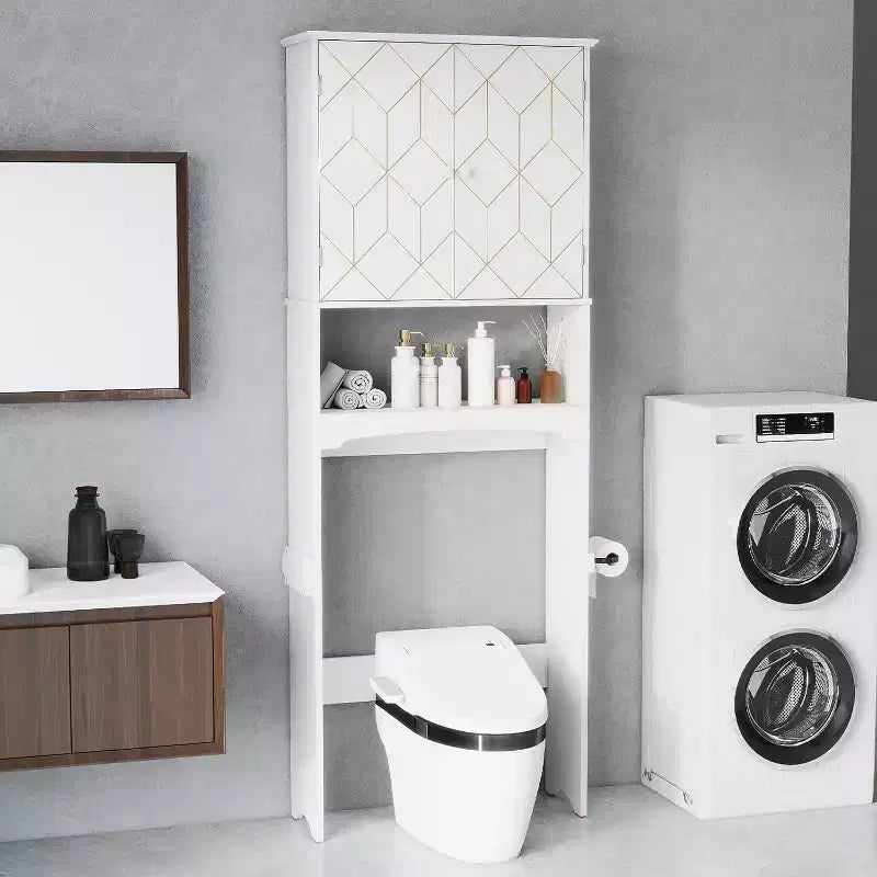 Meuble de rangement au-dessus des toilettes peu encombrant pour salle de bain