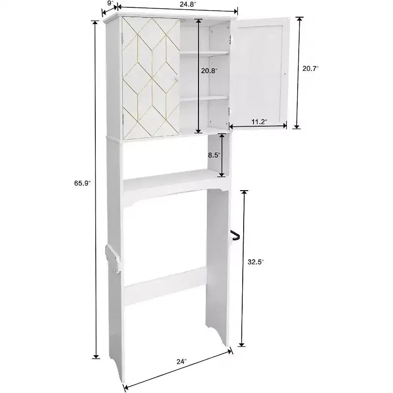 Meuble de rangement au-dessus des toilettes peu encombrant pour salle de bain