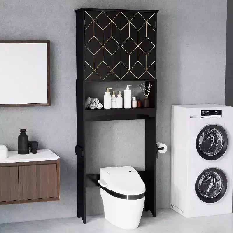 Meuble de rangement au-dessus des toilettes peu encombrant pour salle de bain