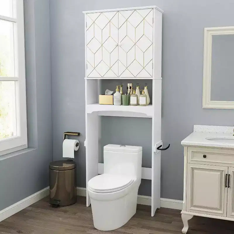 Meuble de rangement au-dessus des toilettes peu encombrant pour salle de bain