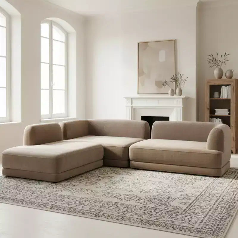 Canapé d'angle en L 3 pièces moderne Christopher Knight Home Doyoung 115