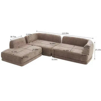 Canapé d'angle en L 3 pièces moderne Christopher Knight Home Doyoung 115