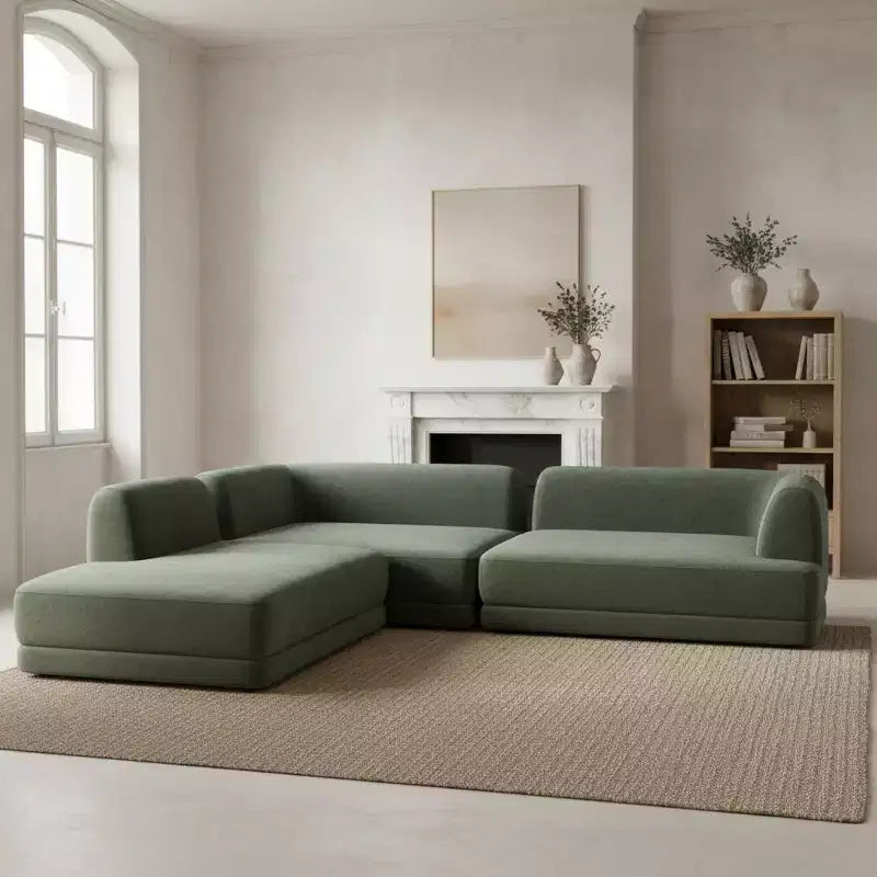 Canapé d'angle en L 3 pièces moderne Christopher Knight Home Doyoung 115