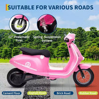Acekool Trottinette électrique moto 24 V pour enfants, moto à 2 roues avec siège, 350 W, jusqu'à 22,5 km/h, pour les 8-14 ans