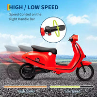 Acekool Trottinette électrique moto 24 V pour enfants, moto à 2 roues avec siège, 350 W, jusqu'à 22,5 km/h, pour les 8-14 ans